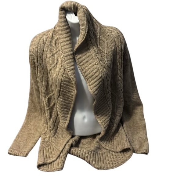Cleo Beige Elsamanda style  Wool open Cardigan Size Small - Picture 15 of 15